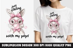 Just chilling with my pops cute rabbit t-shirt design Product Image 1