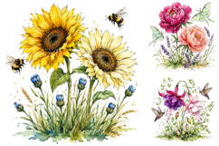 Whimsical Wildflower Clipart Bundle, Watercolor Floral PNG Product Image 2
