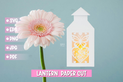 Valentine lantern SVG I Valentine paper cut SVG Product Image 1