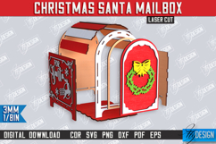3D Christmas Santa Mailboxes Laser Cut Bundle,Letter Box SVG Product Image 4