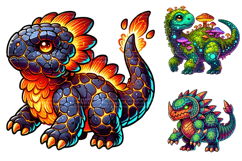 Magic Baby Dinosaur Stickers Clipart Product Image 1