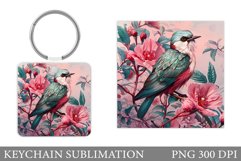 Bird Square Keychain. Bird Keychain Design Product Image 1