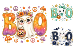 Cute Boo Ghost Sublimation PNG Bundle Product Image 1