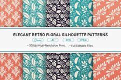 Elegant Retro Floral Silhouette Patterns Product Image 1