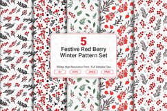 Festive Red Berry Winter Pattern Set Product Image 1
