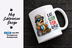 Eat Sleep Fish Repeat Funny Fishing Sublimation PNG Product Image 1