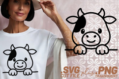 4x Cow Fox Pig Frog Peek SVG Cut Files Shirt Design Product Image 2