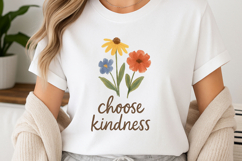 Positive quote with watercolor floral t-shirt sublimation Product Image 1