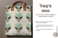 Alien Mask Pattern Digital Papers, Scary Pattern Product Image 2