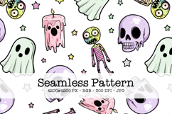 Halloween Seamless Pattern - Pastel - Spooky Digital Paper Product Image 1