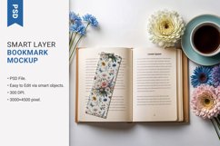 Elegant Bookmark Mockup with Flowers &amp; Coffee Product Image 1