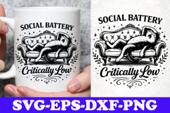 Social Battery Critically Low Funny Introvert SVG Design Product Image 1