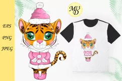 Cute cartoon tiger with beautiful eyes, Year of Tiger 2022 Product Image 1
