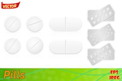 white medical pills for treatment vector illustration Product Image 1