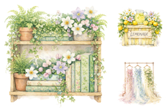Watercolor Floral Clipart Bundle, Garden Clipart PNG Product Image 2