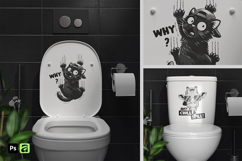 Bathroom Toilet Sticker Mockup Product Image 1
