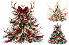 Christmas Tree Clipart Bundle, Holiday Sublimation PNG Product Image 1