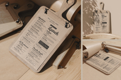 Kraft Paper Menu on Cutting Board Mockup Product Image 1