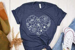 Flower Heart Svg Flower Svg Floral Heart Svg Product Image 3
