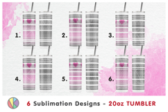 6 Adults Love Hidden Message Patterns - 20oz Skinny Tumbler. Product Image 1