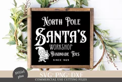 Santa's Workshop SVG, Christmas Sign SVG, Farmhouse Sign SVG Product Image 1