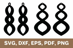 Swirl earrings svg, swirl earrings dxf, Cricut, Silhouette Product Image 1