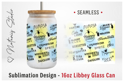 Happy Hour Cocktails Pattern - 16oz LIBBEY GLASS CAN. Product Image 1