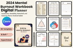 Digital 2024 Mental Burnout Workbook Canva Product Image 1