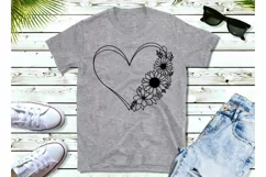 Sunflower Svg, Flower Heart Svg, Heart Svg Product Image 5