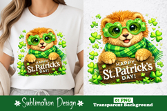 Cute Lion Happy St. Patrick’s Day Sublimation Design Product Image 1