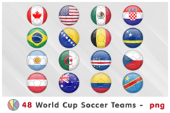 Big Bundle. 48 Soccer World Cup 2026 National Teams cliparts Product Image 1