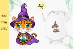 Cute cartoon tiger with beautiful eyes, Year of Tiger 2022 Product Image 1