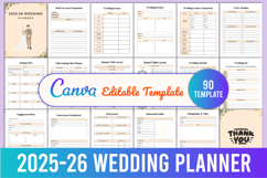 Editable 2025-26 Wedding Planner Product Image 1