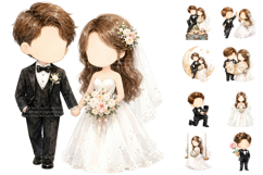 Faceless Wedding Couple Clipart Bundle Product Image 2