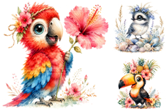 Whimsical Tropical Bird Clipart, Summer PNG Product Image 2