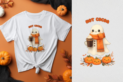 Cute Halloween Ghost Drinking Cocoa Product Image 1