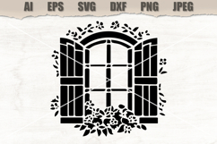 Stencil Floral Window Frame Product Image 1