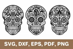 Sugar skull svg, floral skull, day of the dead, Cricut Product Image 1