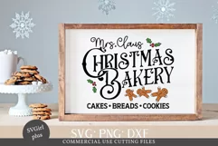 Christmas Bakery SVG, Christmas SVG, Mrs. Claus SVG, Product Image 1