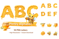 Dripping Honey Alphabet Sublimation Designs Product Image 1