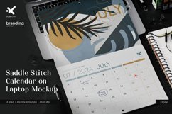 Saddle Stitch Calendar on Laptop Mockup Product Image 1