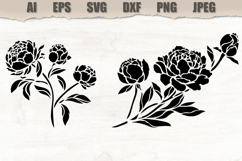 Stencils Peony flowers Product Image 1