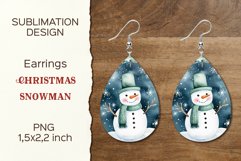 Christmas Snowman | Earring Teardrop | Sublimation Design Product Image 1