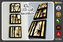 3D Led Wall Decor SVG, Wall Night Light DXF, Glowforge Laser Product Image 1