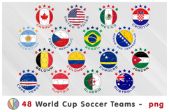 Big Bundle. 48 Soccer World Cup 2026 National Teams cliparts Product Image 1