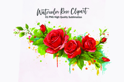 Watercolor rose bouquet clipart sublimation Product Image 2