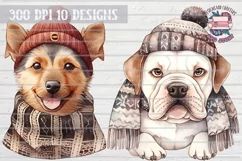 Autumn Dogs in sweater Sublimation10 designs Product Image 2