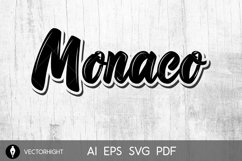 Monako. Lettering phrase on white background. Design element Product Image 1
