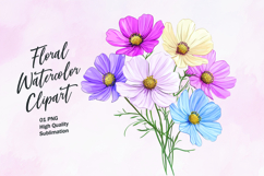 Watercolor floral clipart sublimation png Product Image 1