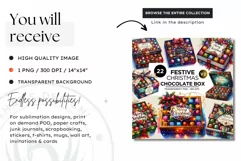 Festive Christmas Chocolate Box png clipart V2 Product Image 2
